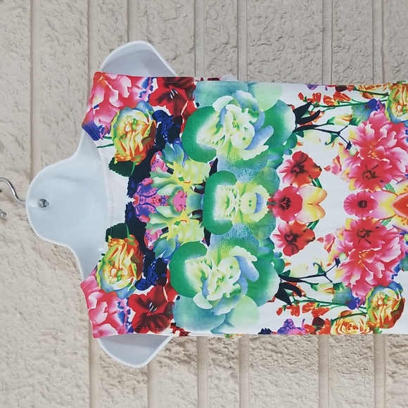 🌹Vogue Fashion Multi Color Floral Knit Dress - Picture 6 of 7